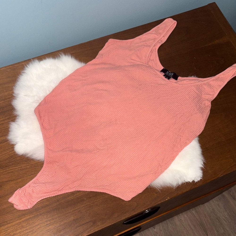 NWOT Rib Knit Coral Bodysuit